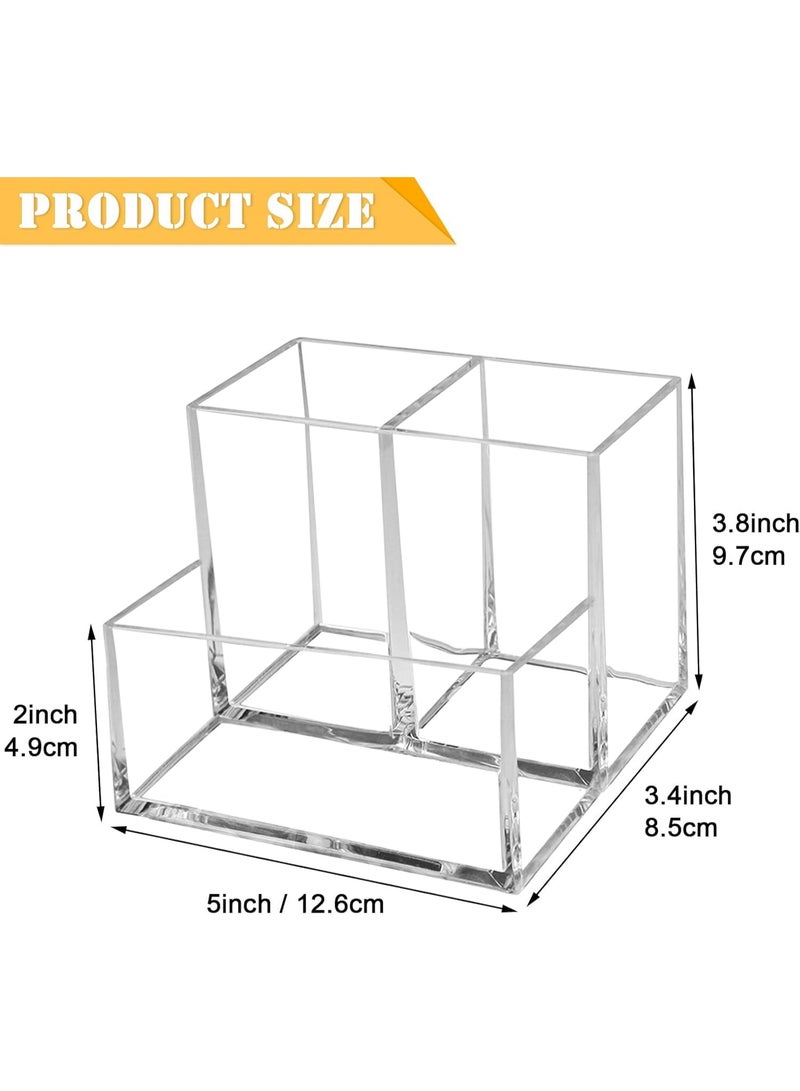 Cosmetic organizer , Pen Holder,Desk Organiser,Makeup Brush Holder , 3 Slot Acrylic Storage, Large Makeup Brush Holder Organizer for Bathroom, Vanity, Dressing Table, Office desk - Image 2